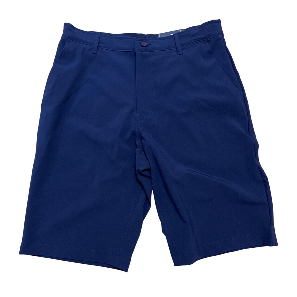 IZOD Boys Size 18 Regular Flat Front Performance Shorts Medieval‎ Blue NWT